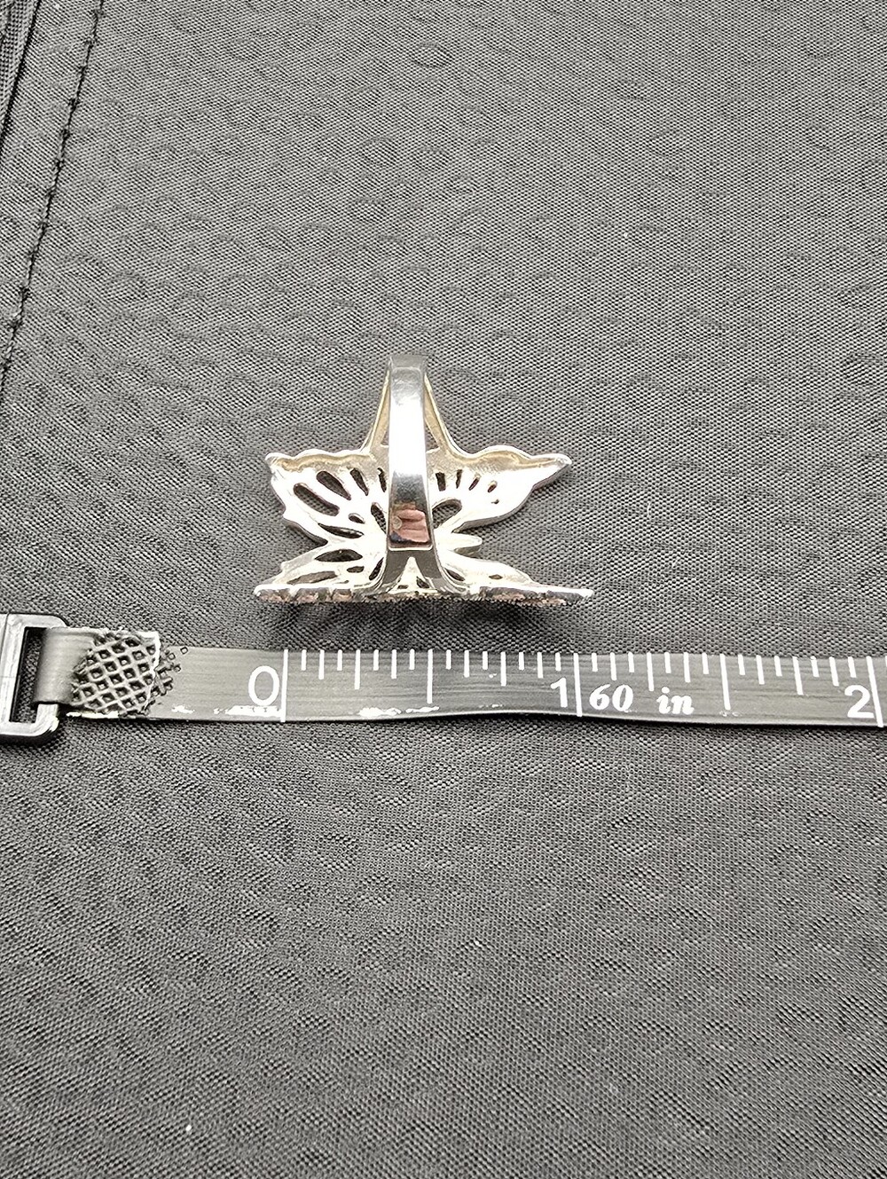 Vintage Stirling Marcasite Butterfly Ring - Picture 12 of 14